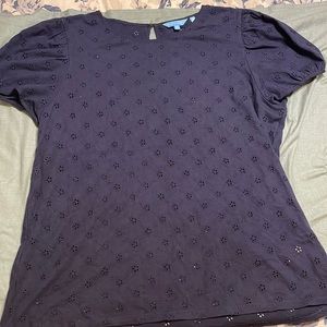 Draper James Puff Sleeve eyelet top XL